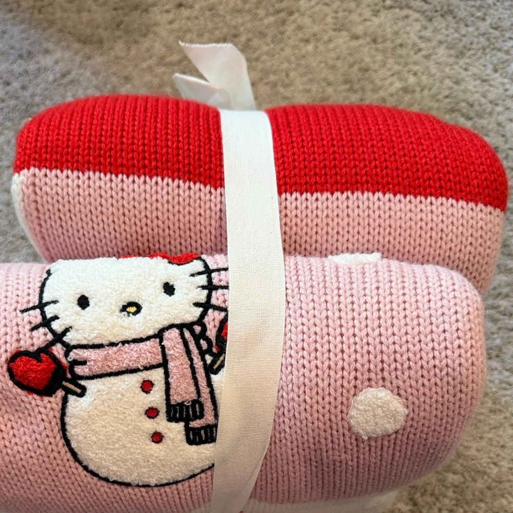 Pottery Barn Teen Hello Kitty Red Green Pink Throw Blanket